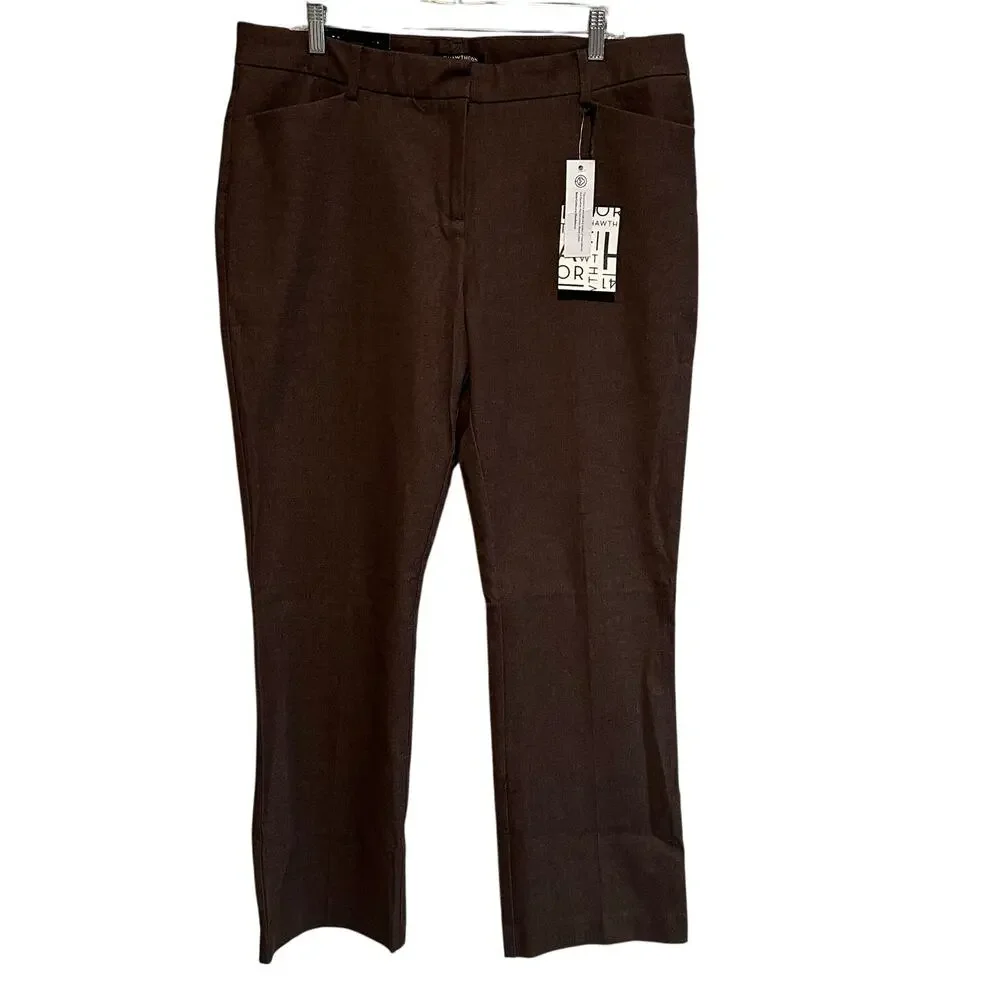 41 Hawthorne Becca Mid Rise Bootcut Trouser Pant Brown Heather 16 NEW